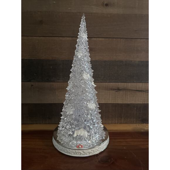 Cracker Barrel Light Up Acrylic Christmas Tree 18” Color-Changing Musical-box - Picture 3 of 8